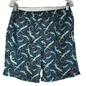Mens Vineyard Vines Lined Swim Trunks M  Lizard gecko All Over Print